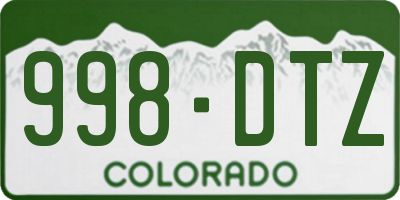 CO license plate 998DTZ