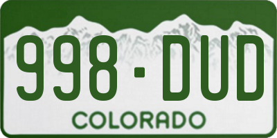 CO license plate 998DUD