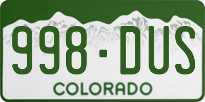 CO license plate 998DUS