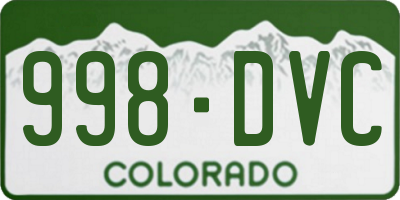 CO license plate 998DVC