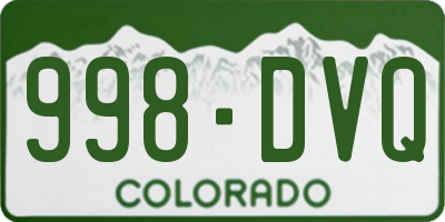 CO license plate 998DVQ