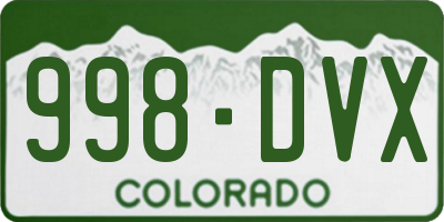 CO license plate 998DVX