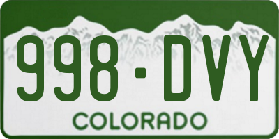 CO license plate 998DVY
