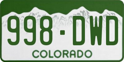 CO license plate 998DWD