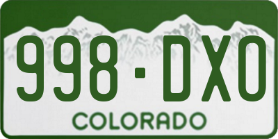 CO license plate 998DXO