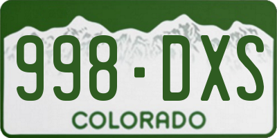 CO license plate 998DXS