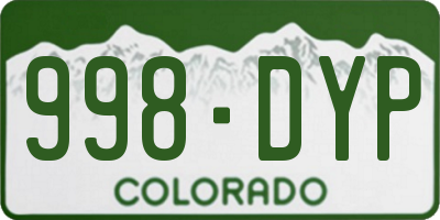 CO license plate 998DYP