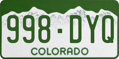 CO license plate 998DYQ