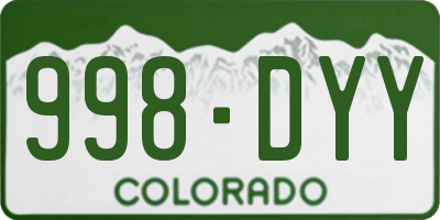 CO license plate 998DYY