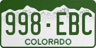 CO license plate 998EBC