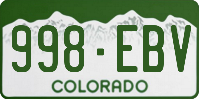 CO license plate 998EBV