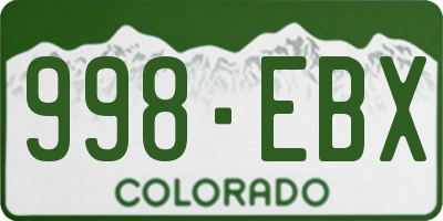 CO license plate 998EBX