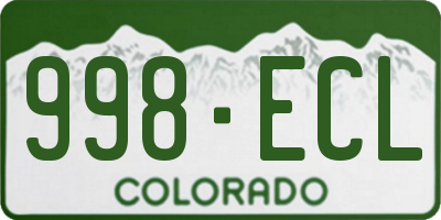 CO license plate 998ECL