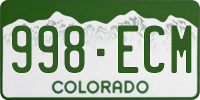 CO license plate 998ECM