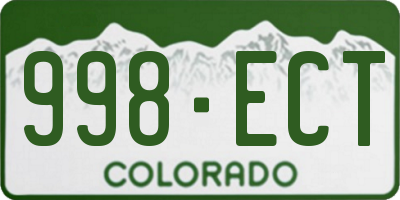 CO license plate 998ECT