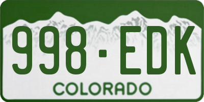 CO license plate 998EDK