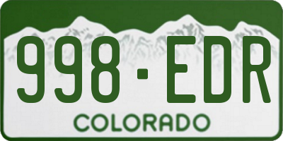 CO license plate 998EDR