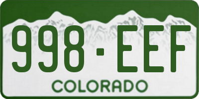 CO license plate 998EEF