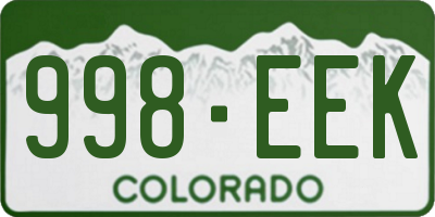 CO license plate 998EEK