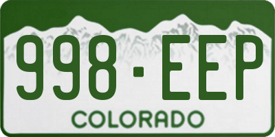CO license plate 998EEP