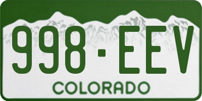 CO license plate 998EEV