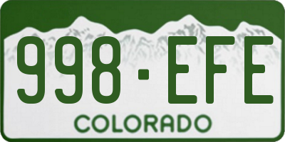 CO license plate 998EFE