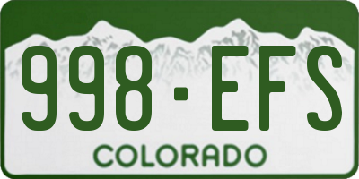 CO license plate 998EFS