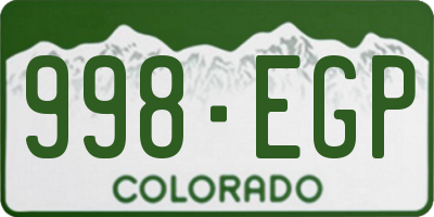 CO license plate 998EGP
