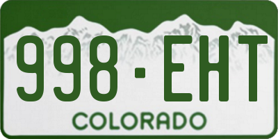 CO license plate 998EHT