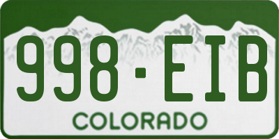 CO license plate 998EIB