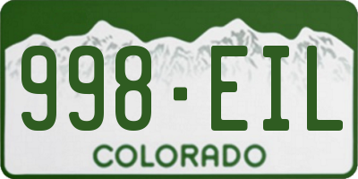 CO license plate 998EIL