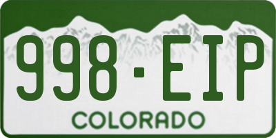 CO license plate 998EIP