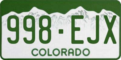 CO license plate 998EJX
