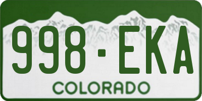 CO license plate 998EKA