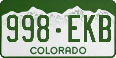 CO license plate 998EKB