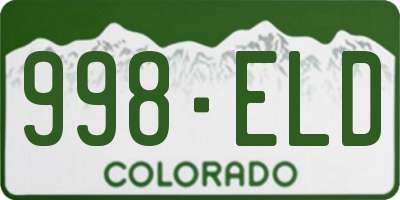 CO license plate 998ELD