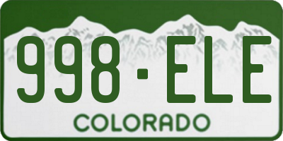 CO license plate 998ELE