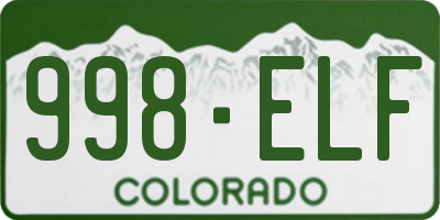 CO license plate 998ELF
