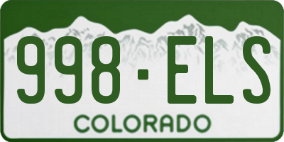 CO license plate 998ELS