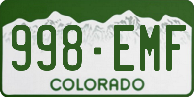 CO license plate 998EMF