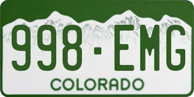 CO license plate 998EMG