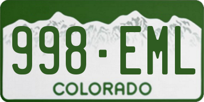 CO license plate 998EML