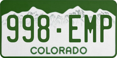 CO license plate 998EMP