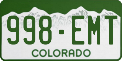 CO license plate 998EMT