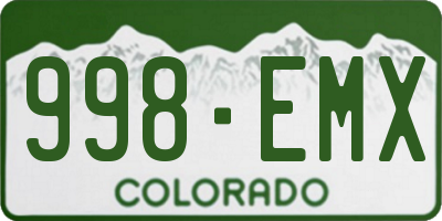 CO license plate 998EMX