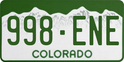 CO license plate 998ENE