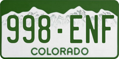 CO license plate 998ENF