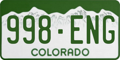 CO license plate 998ENG