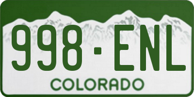 CO license plate 998ENL