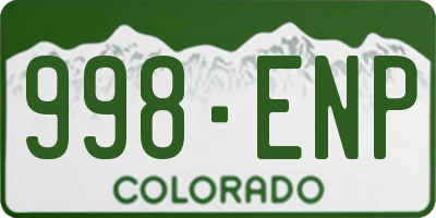 CO license plate 998ENP